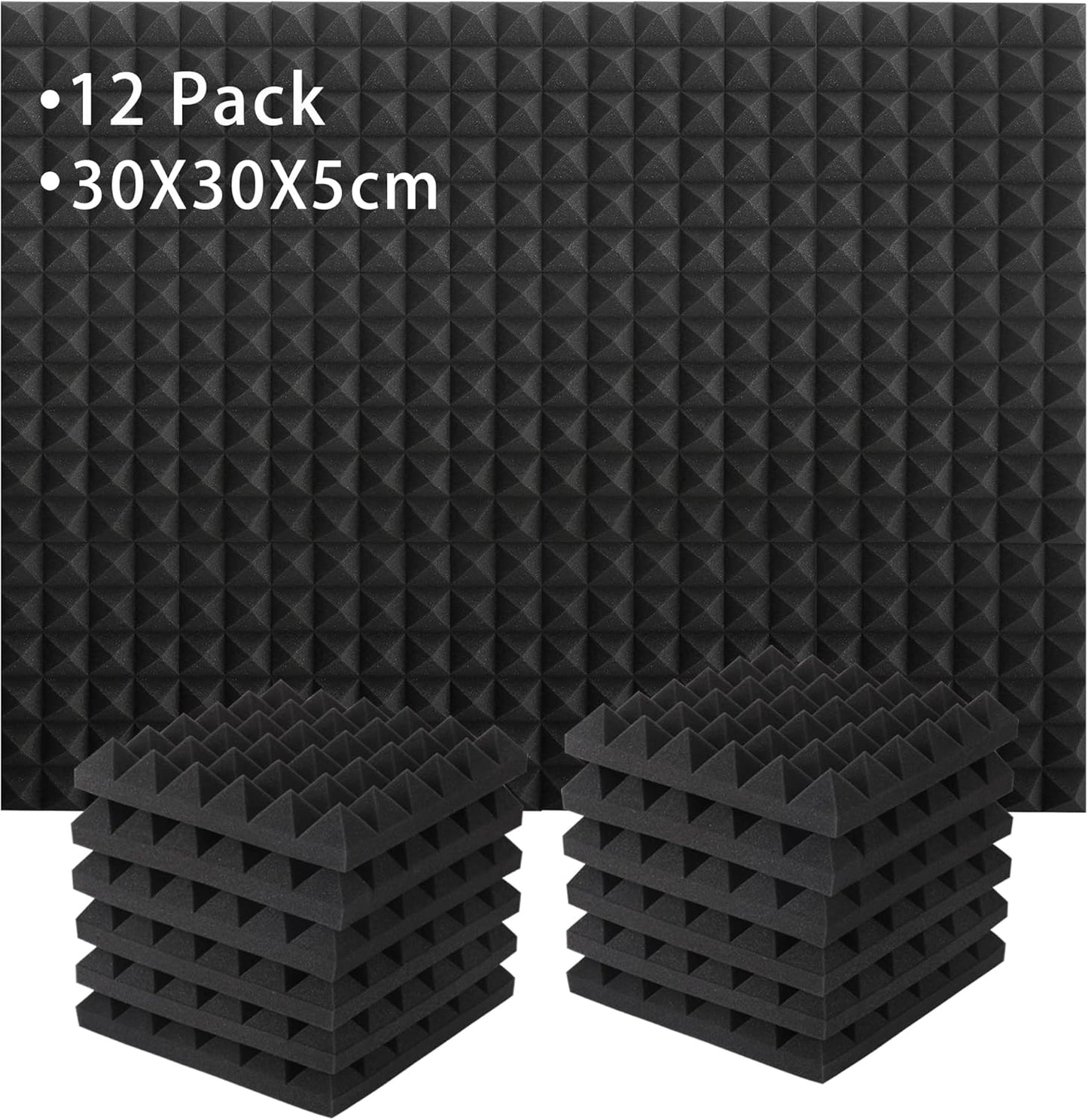 12er-Pack Akustikschaumstoff für Schalldämmung