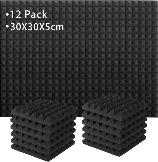 12er-Pack Akustikschaumstoff für Schalldämmung