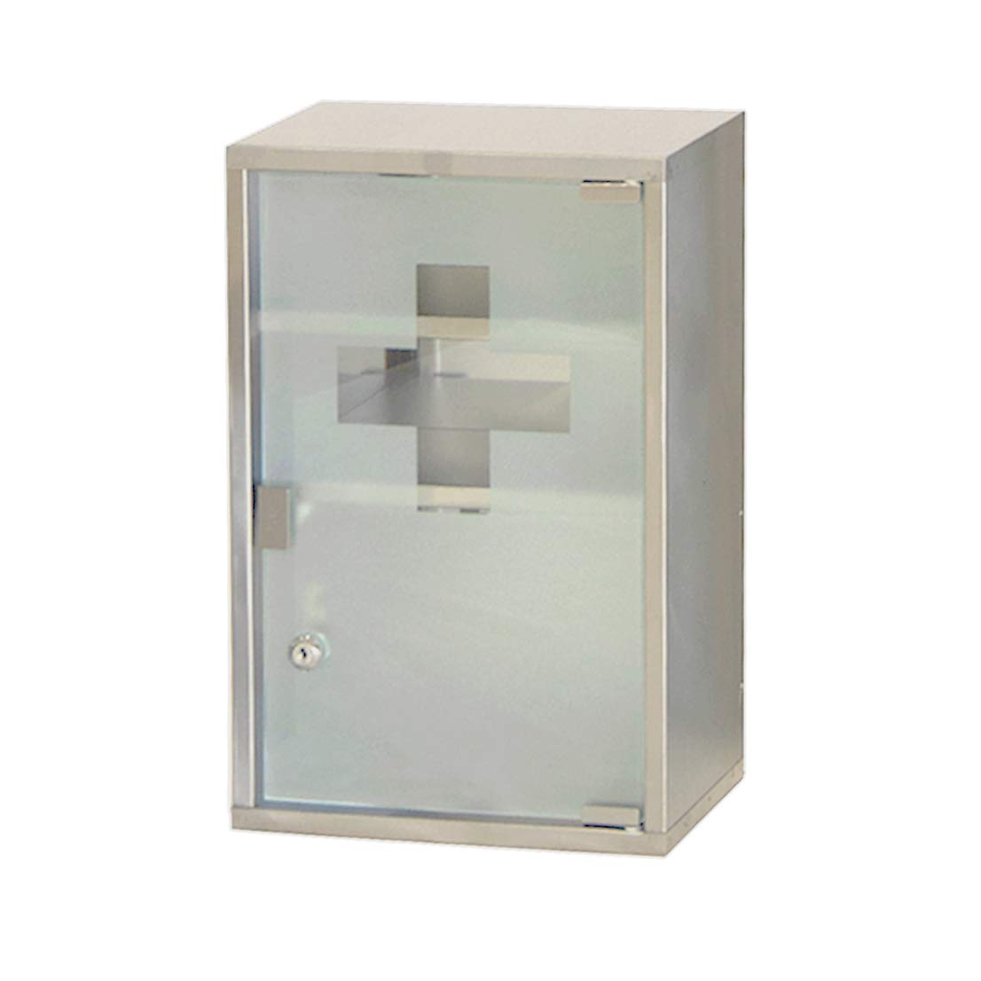 Medizinschrank aus Edelstahl, Silber,3 Fächer