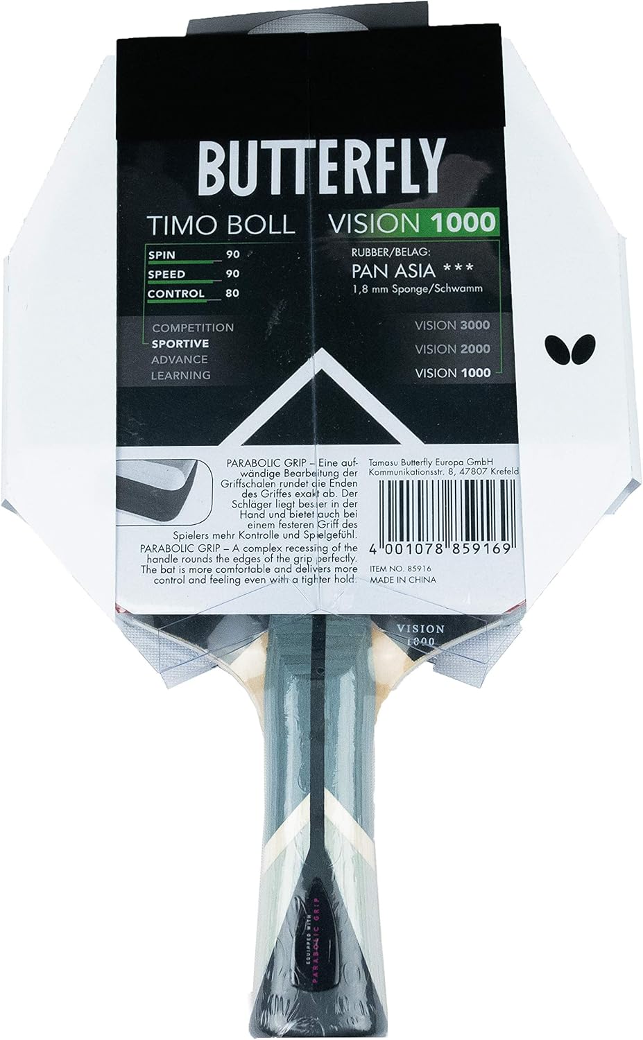 Timo Boll Vision 1000 Tischtennisschläger-Set, Bundle mit Case, Bälle & 1 weiteren Racket