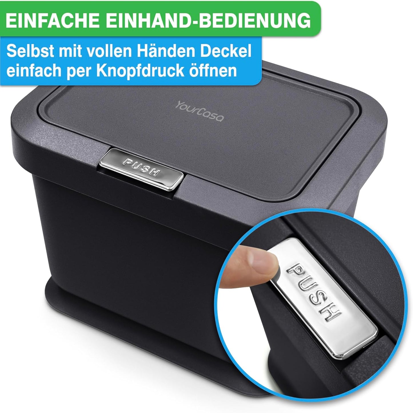 Geruchsdichter Biomülleimer, Anthrazit