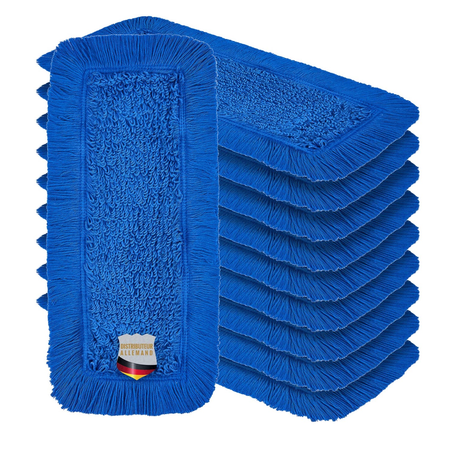 10er-Set Wischmoppbezüge für Trocken- & Nassreinigung, 50 cm Bezug Blau