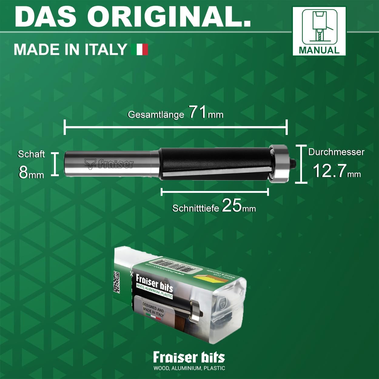 Bündigfräser mit Kugellager für Oberfräse