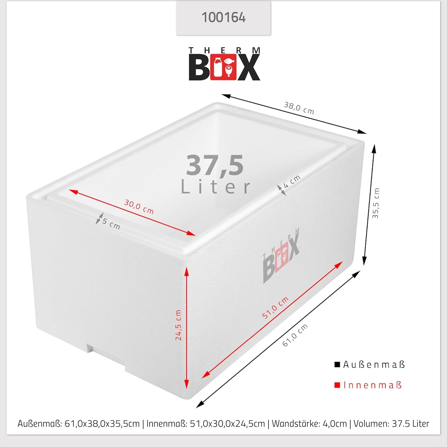 Styropor-Isolierbox (37,5L, wiederverwendbar)