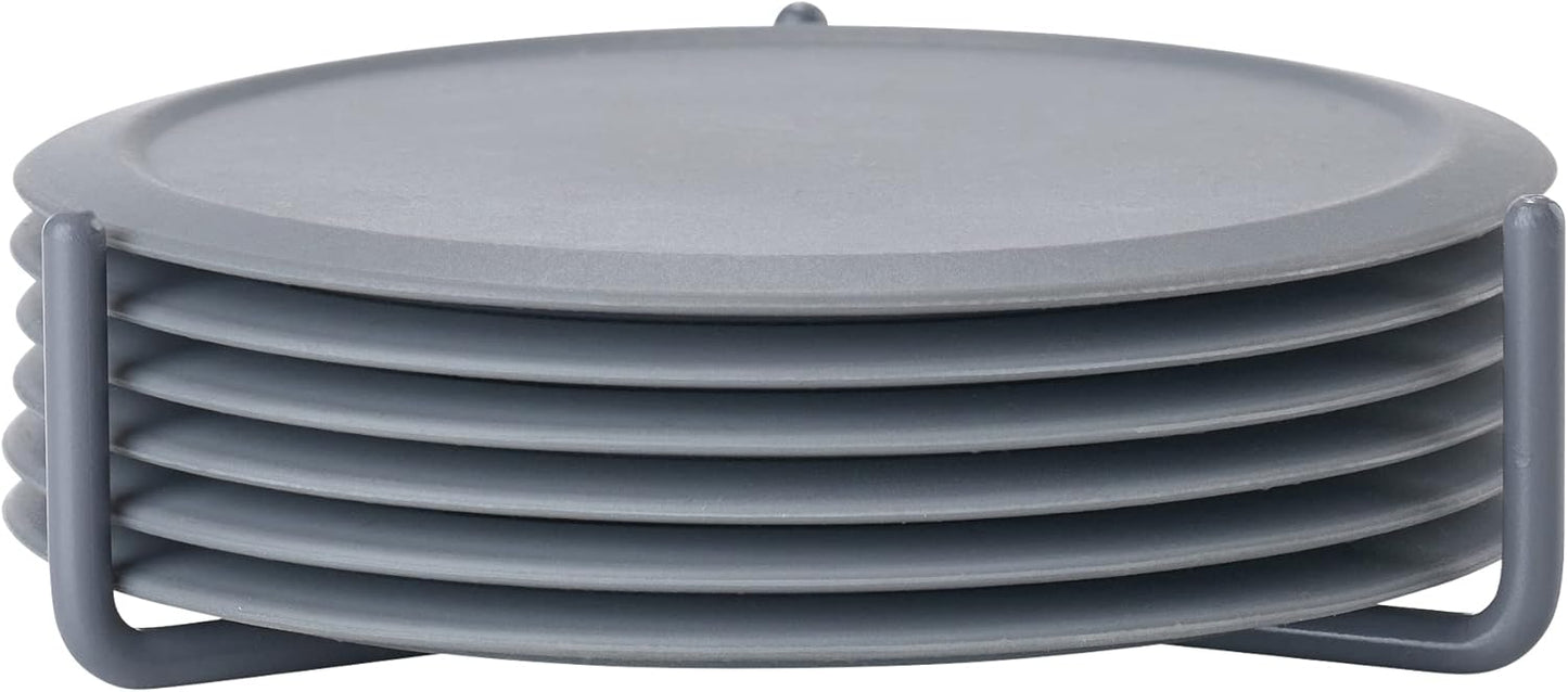 Glasuntersetzer, 6 Stück, Diameter 10 cm, Height 3.1 cm Cool Grey