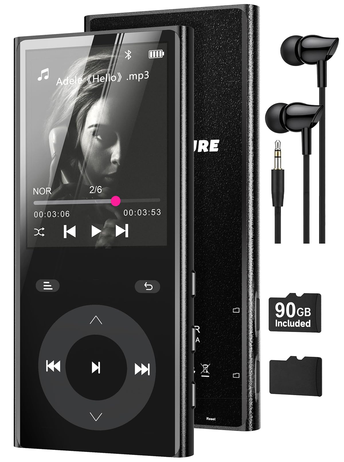 MP3-Player mit Bluetooth 5.3 und Lautsprecher, 90 GB