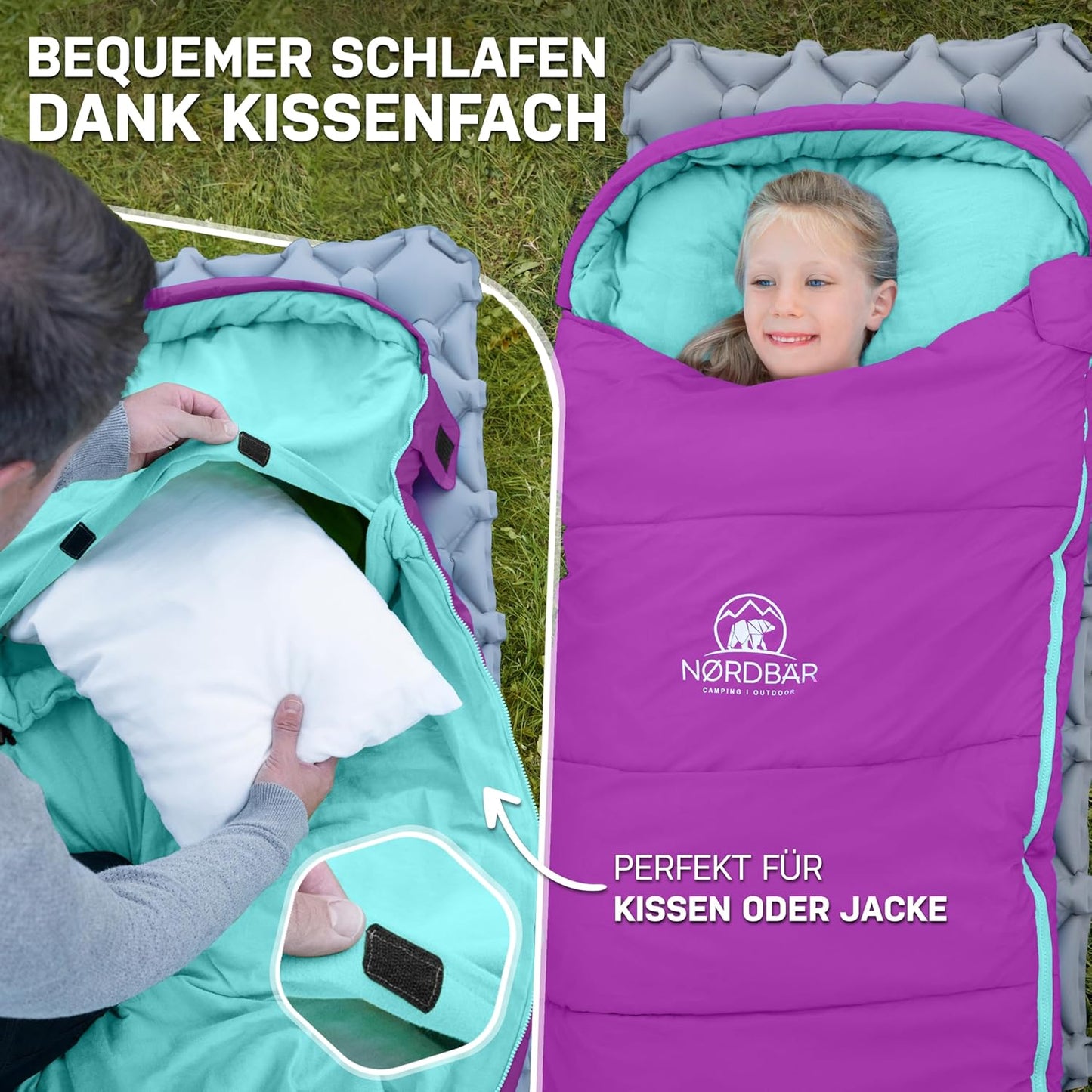 Kinderschlafsack, Lila/Türkis