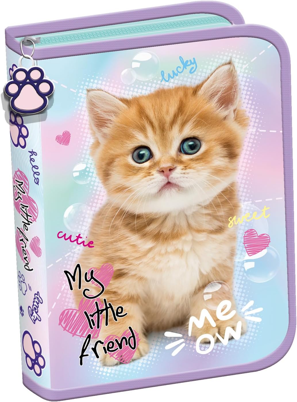4-teiliges Schulranzen-Set Katze Motiv, 4er-set