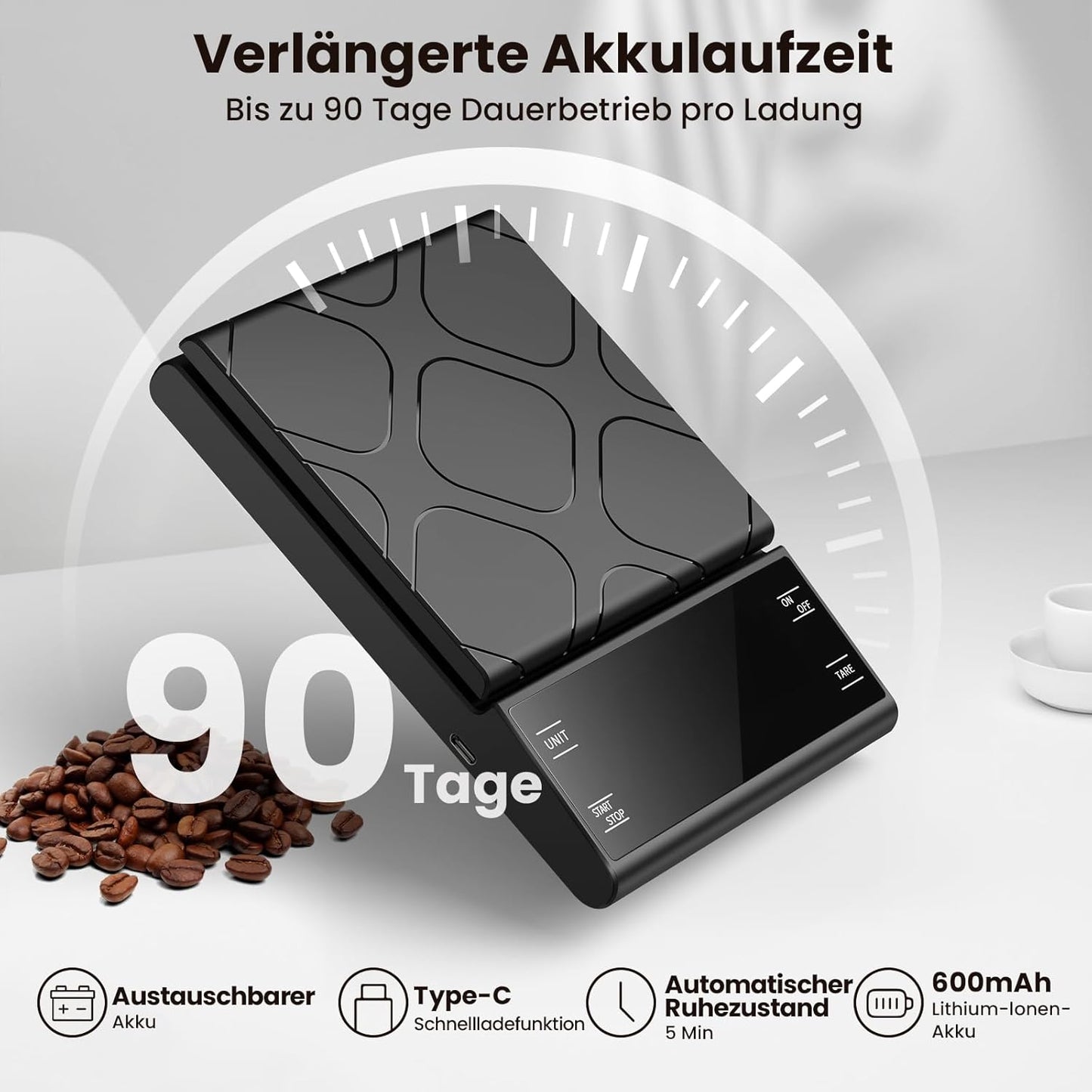 Digitale Kaffeewaage mit Timer