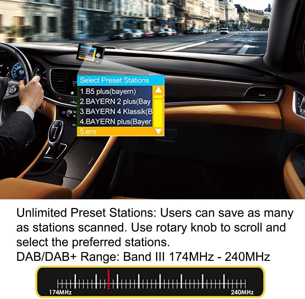 DAB+ Radio-Adapter mit Bluetooth, DAB with colorful screen