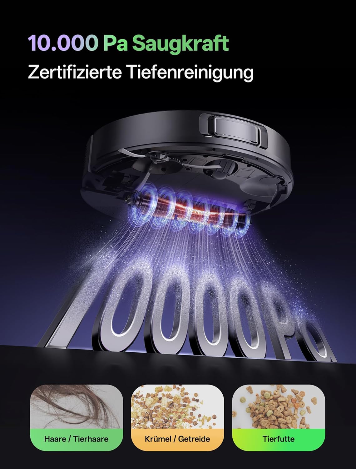 Saug-Wischroboter W15, L Schwarz