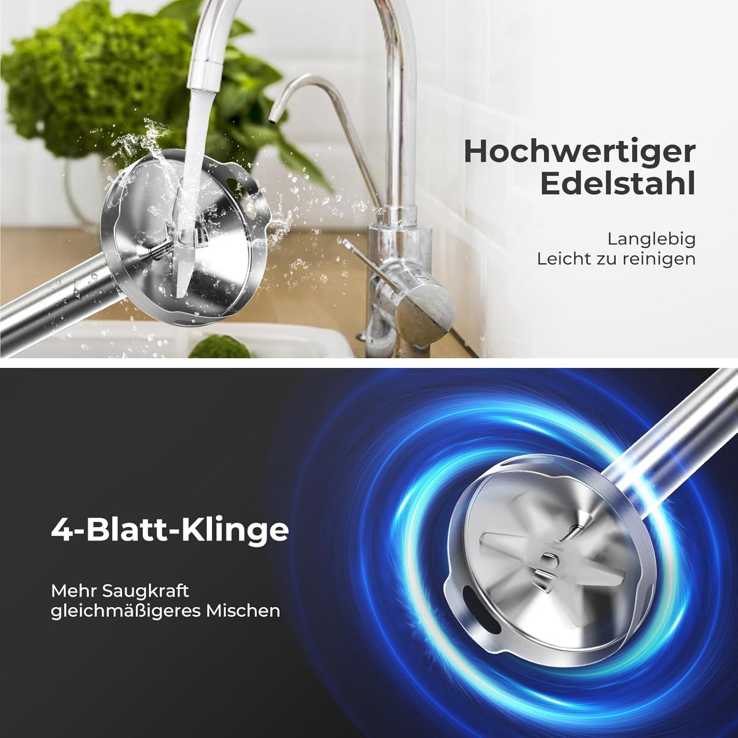 Stabmixer mit Mixbecher, 2-in-1 Stabmixer
