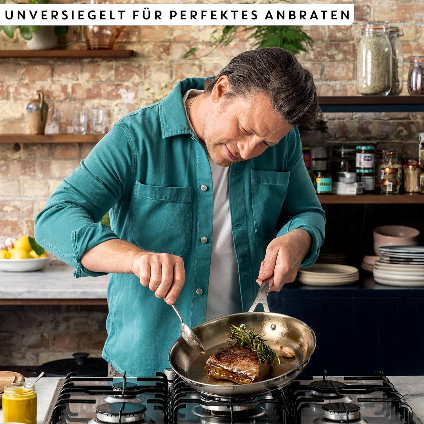 Cook Smart Bratpfanne, 28 cm Fry Pan Uncoated Edelstahl