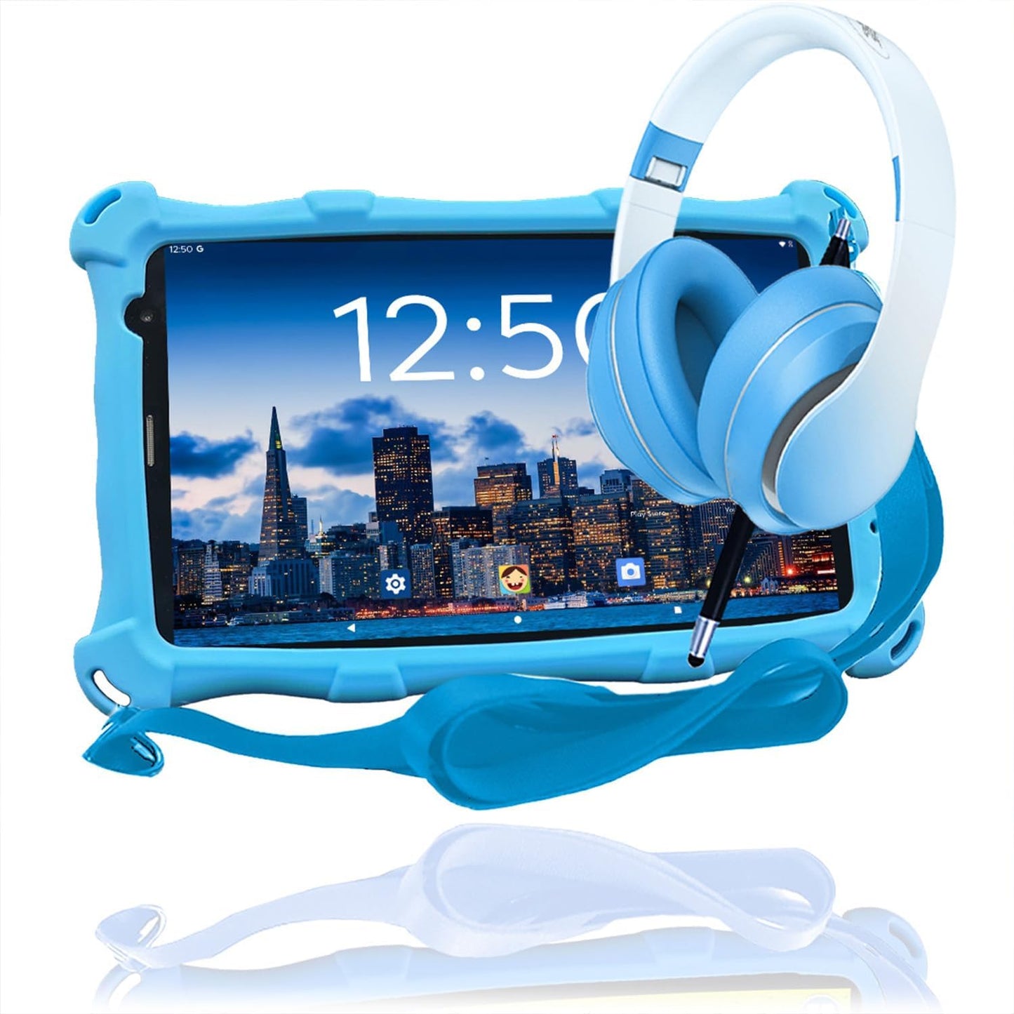 Kinder-Tablet PRO MAX mit Kopfhörern, Kinderpaket Blau