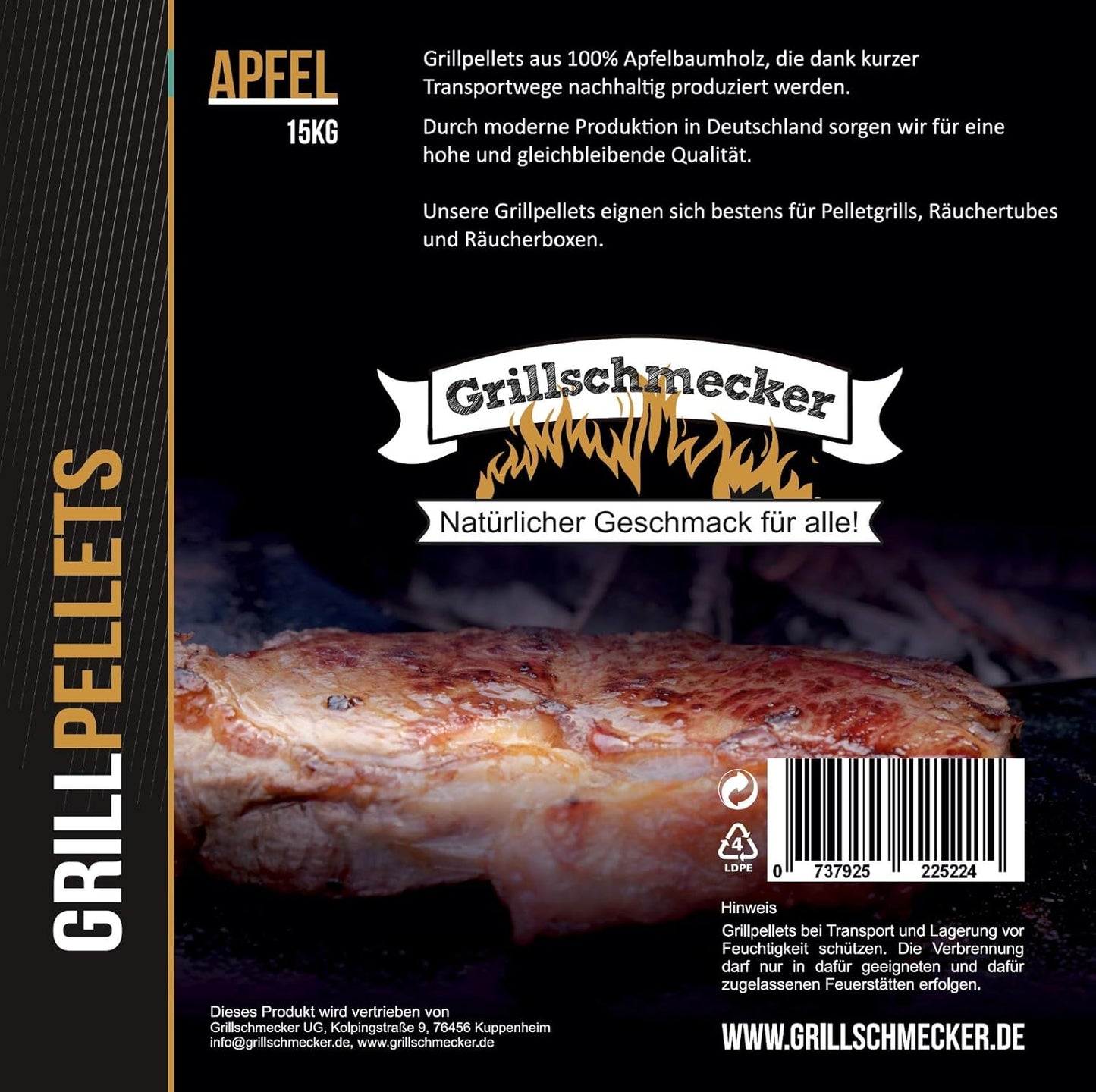 Grillpellets Apfelholz für Smoker (15kg)