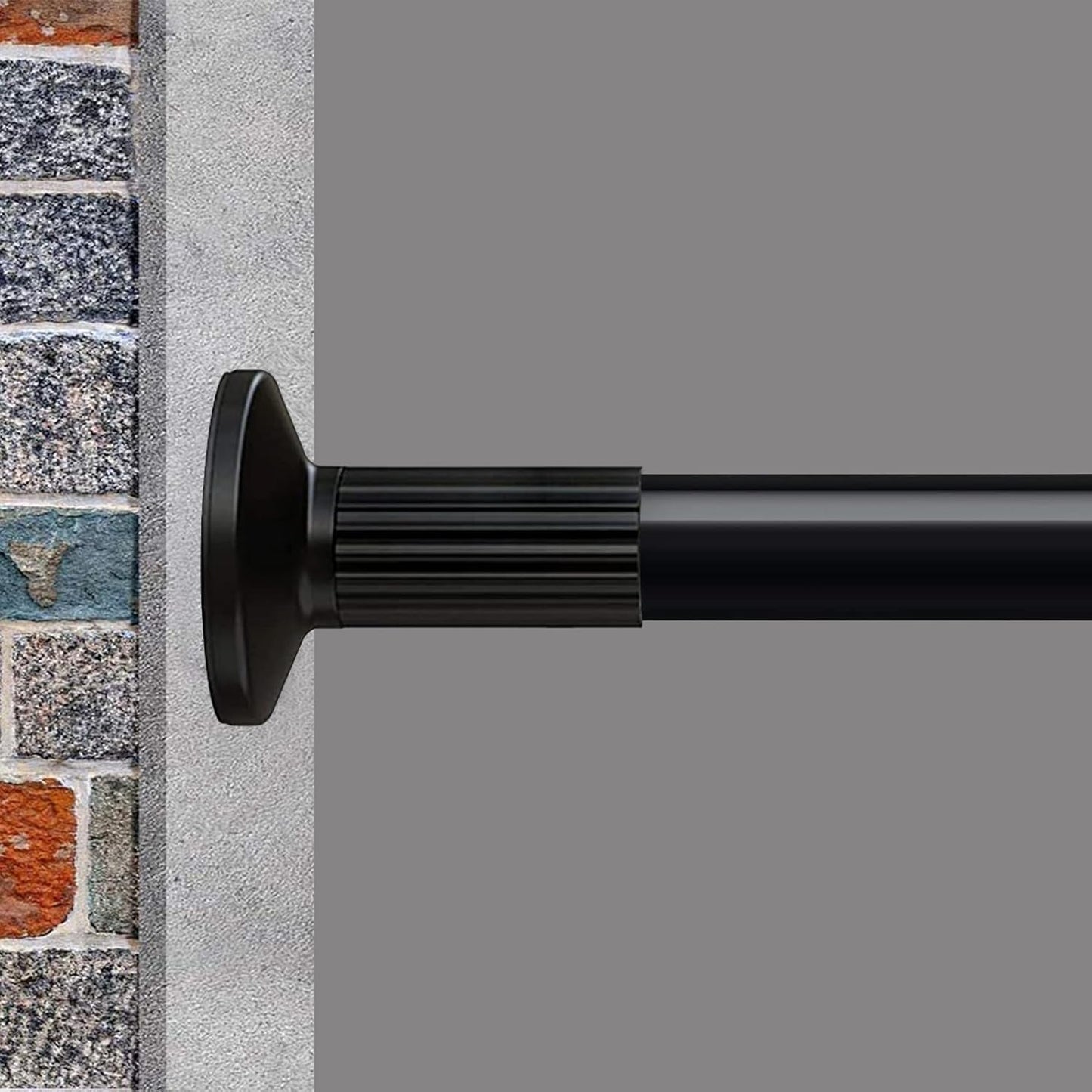 Teleskopstange für Duschvorhang, 50-80cm Schwarz