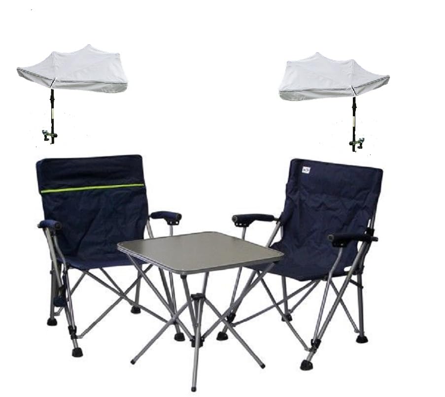 Holly's Jubiläumset mit 2 Faltstühle, 2 Fächerschirmen & Klapptisch