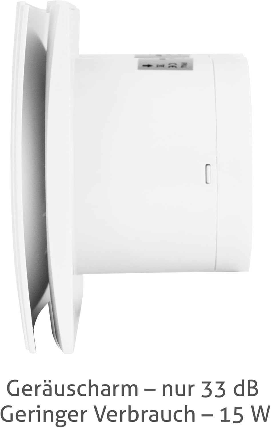 Ring 100 SW Badlüfter mit Rückschlagventil, 100 mm Standardweiß Matt