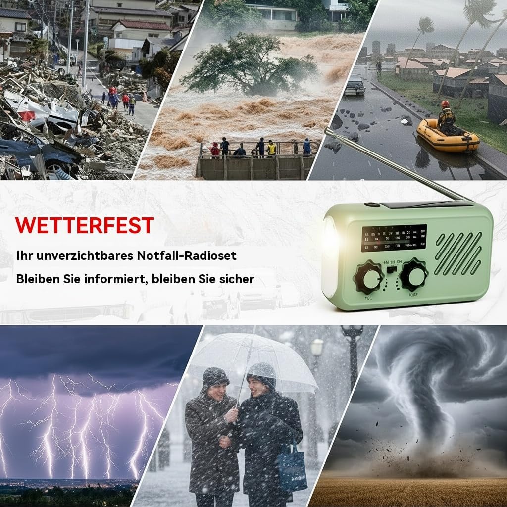 Notfallradio mit Solar- und Kurbel-Ladefunktion