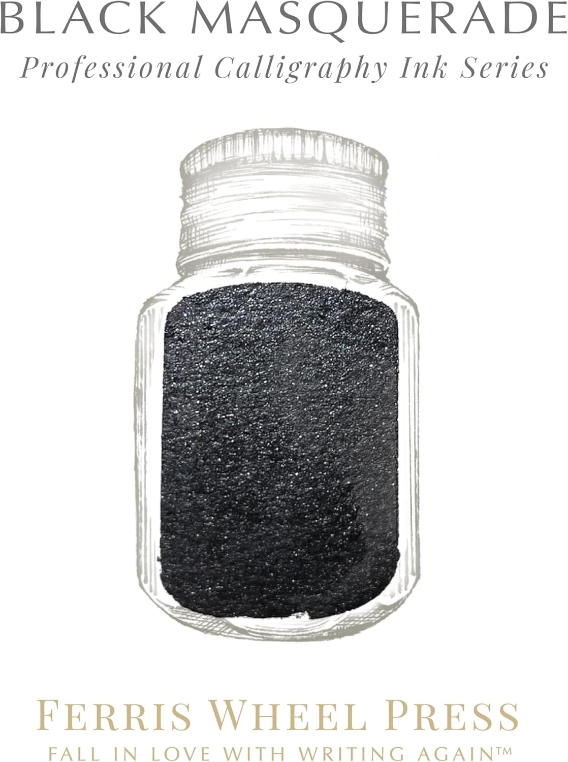 Calligraphy Ink mit Silber-Schimmer (28 ml), Black 28 ml