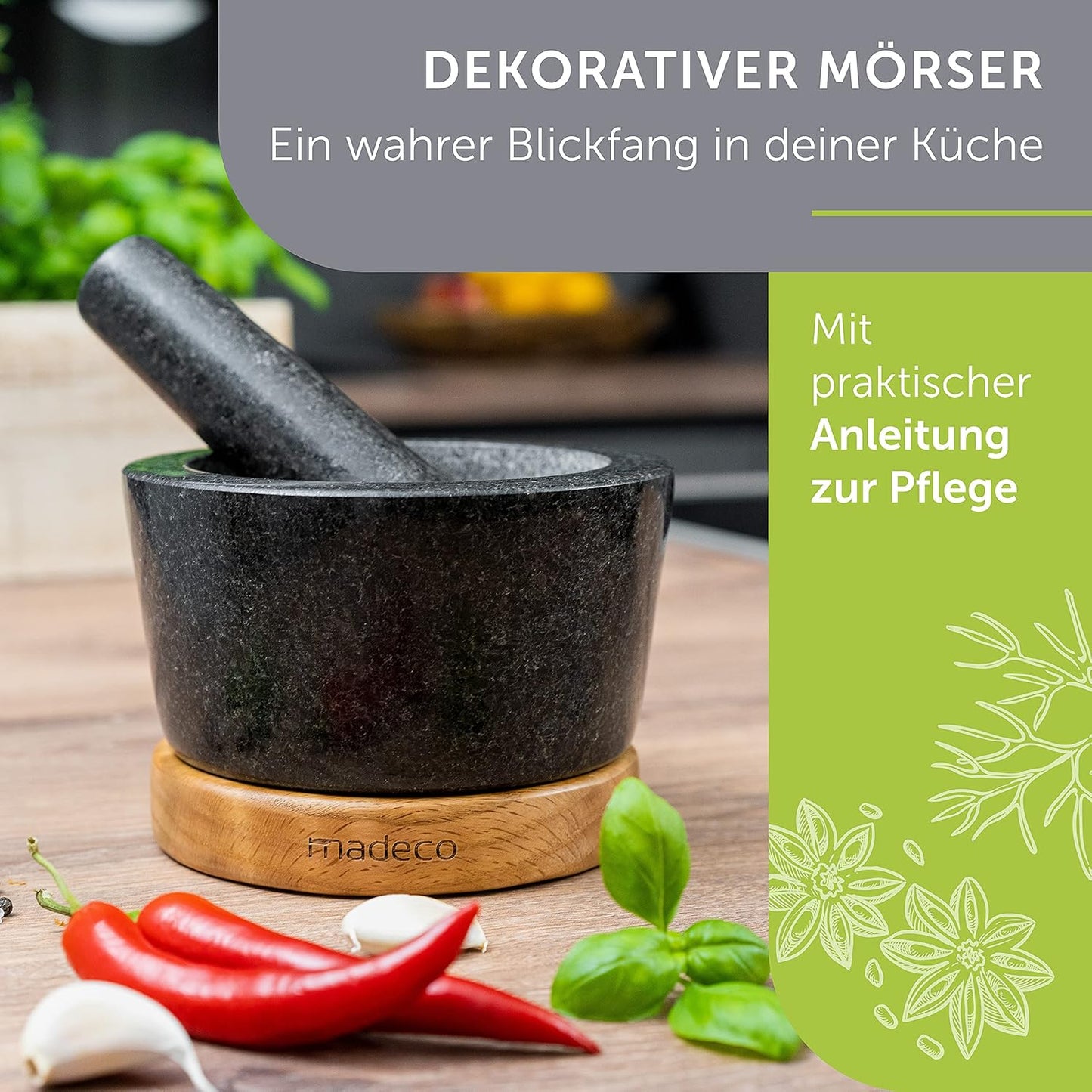 Mörser mit Stössel, Eiche