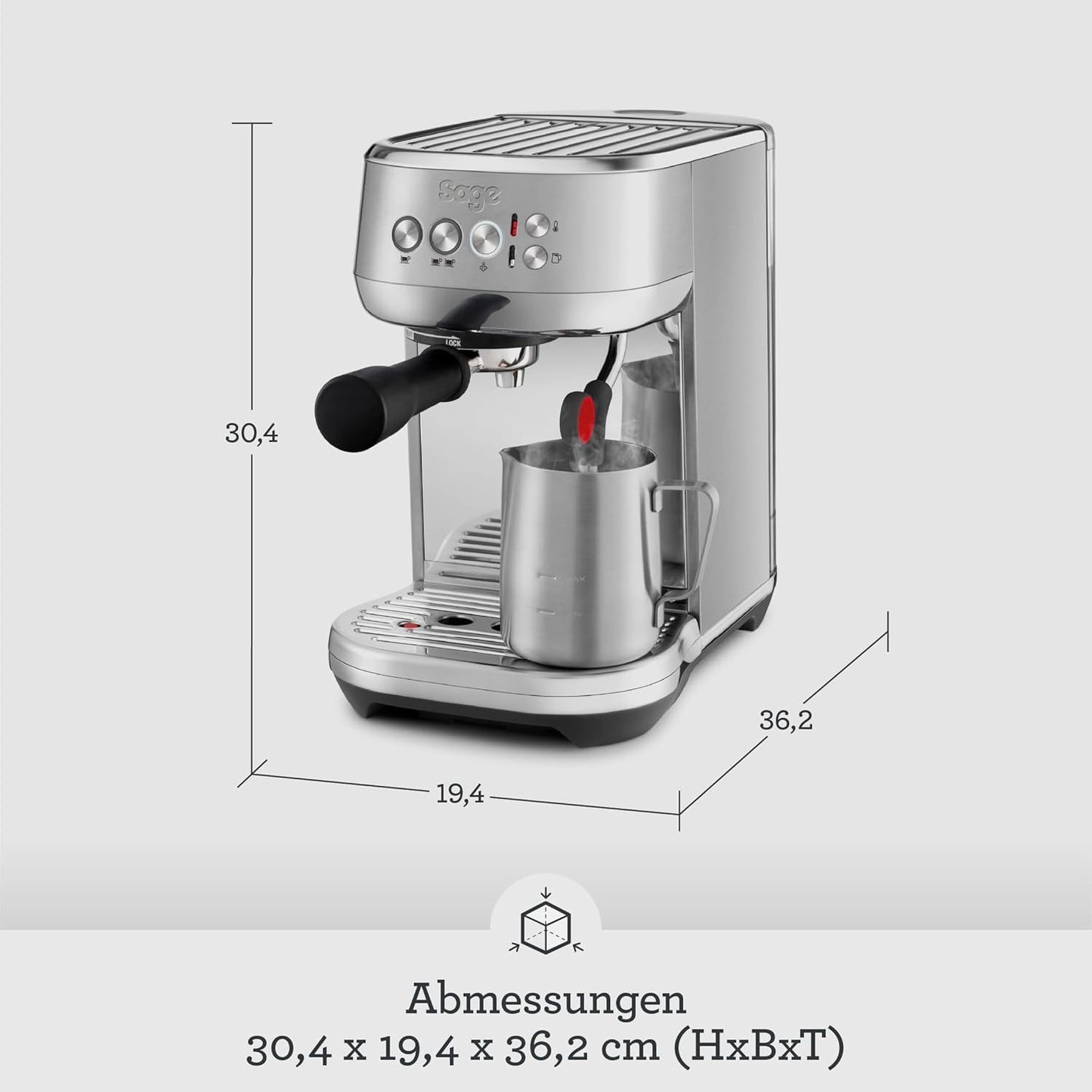 Bambino Plus Kaffeemaschine mit Milchaufschäumer, Schwarzer Edelstahl