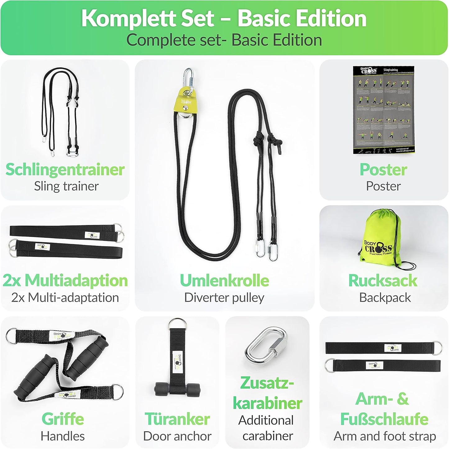 Schlingentrainer Komplett-Set, Modern Schwarz