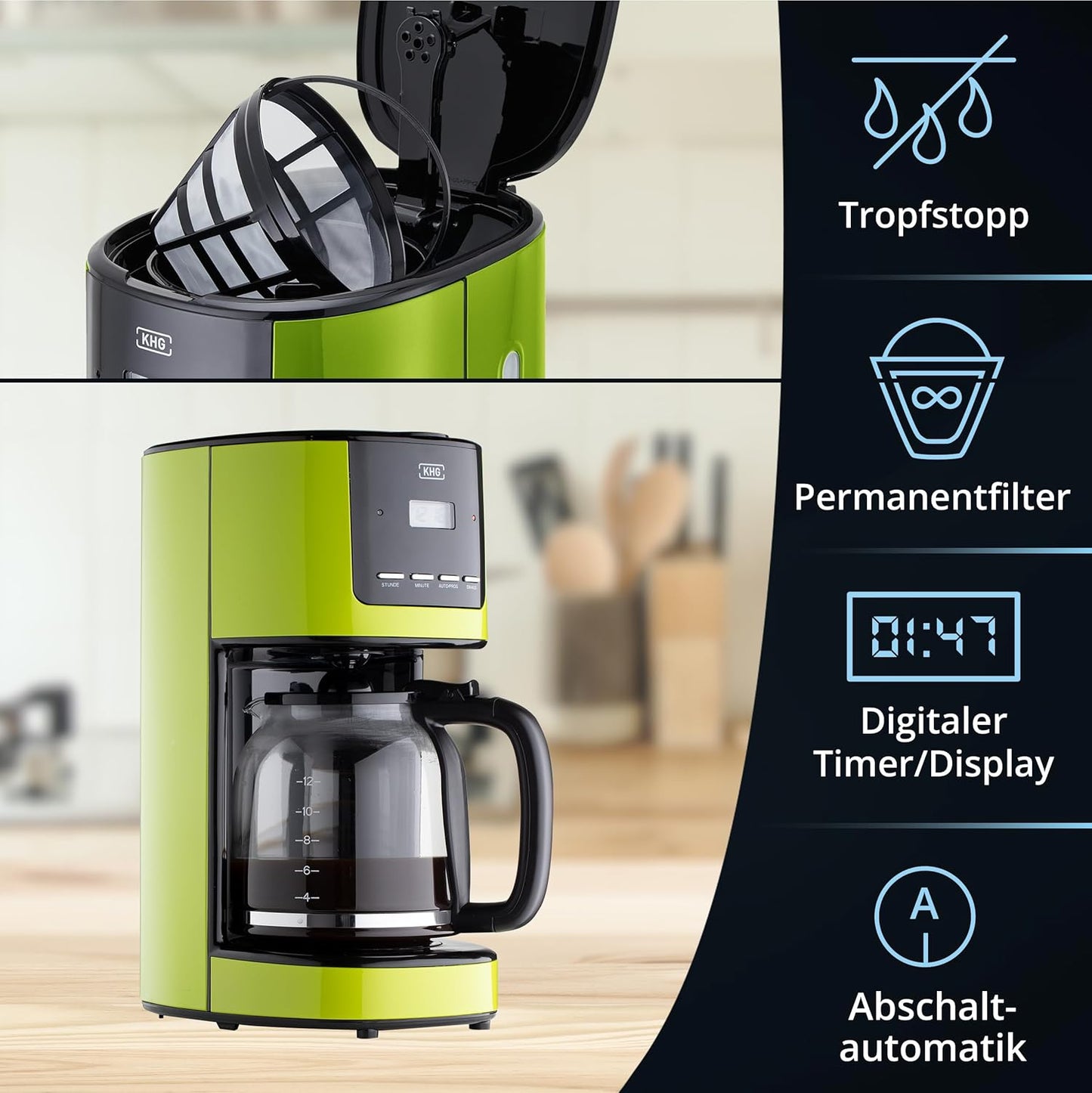 Filterkaffeemaschine KA-184, Lime (Grün)