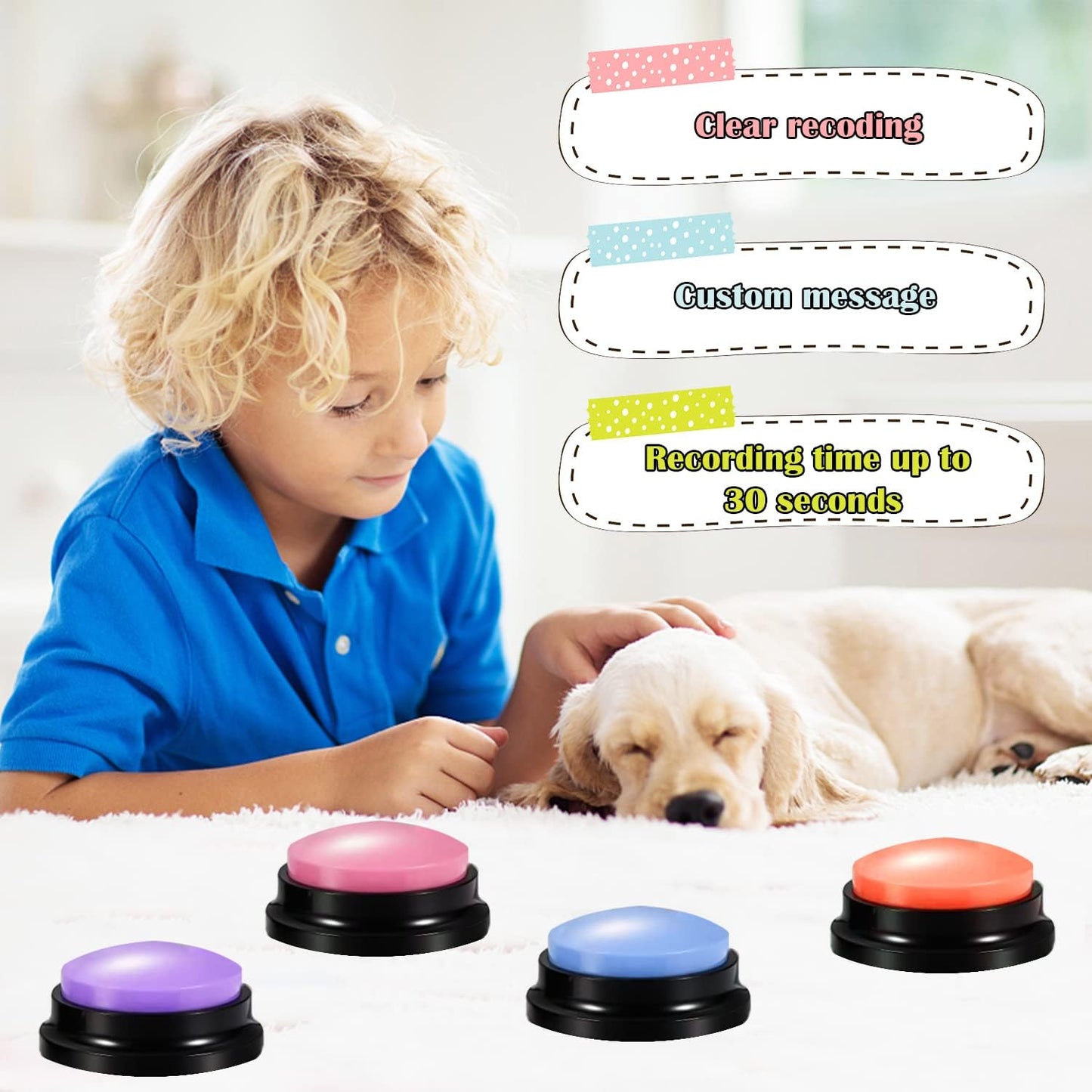 4-teiliges Recordable Answer Buzzer Set mit Aufnahmefunktion