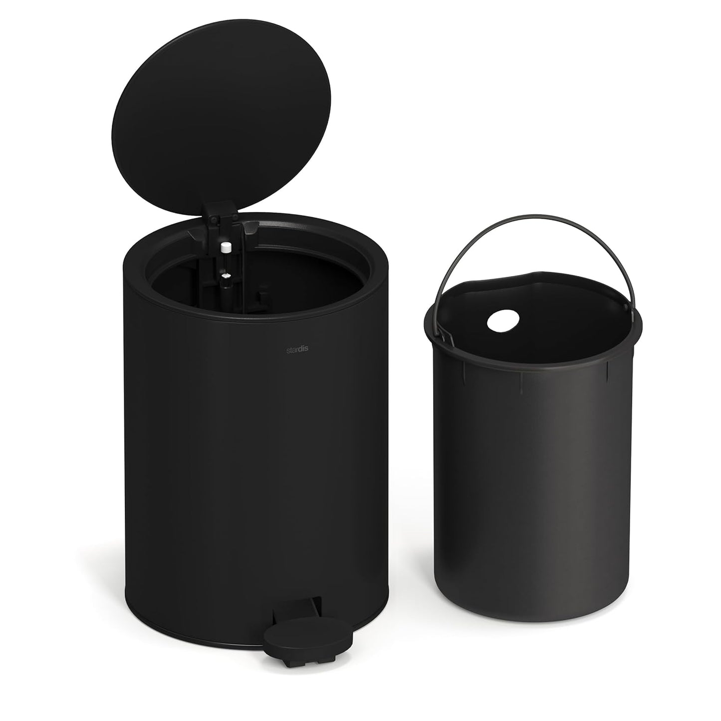 Treteimer mit Soft-Close-Absenkautomatik und Inneneimer, midnight black