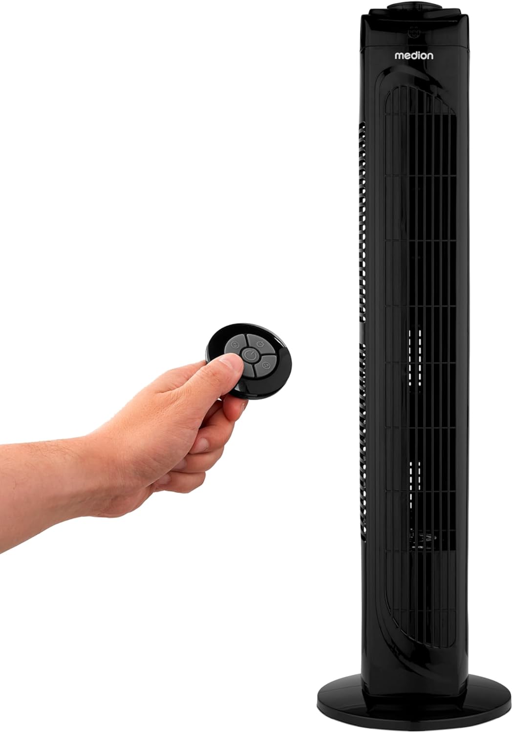 E11 TF Turmventilator mit Fernbedienung, Schwarz