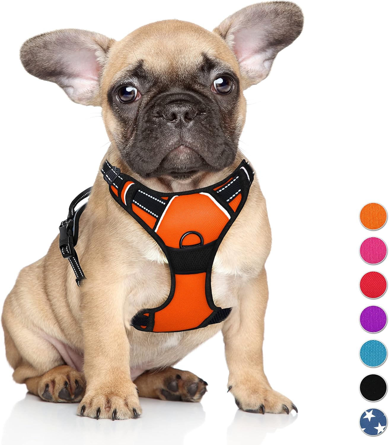 No Pull Hundegeschirr mit Frontclip und Kontrolle, Small, Orange/Abendrot im Zickzackmuster (Sunset Chevron)