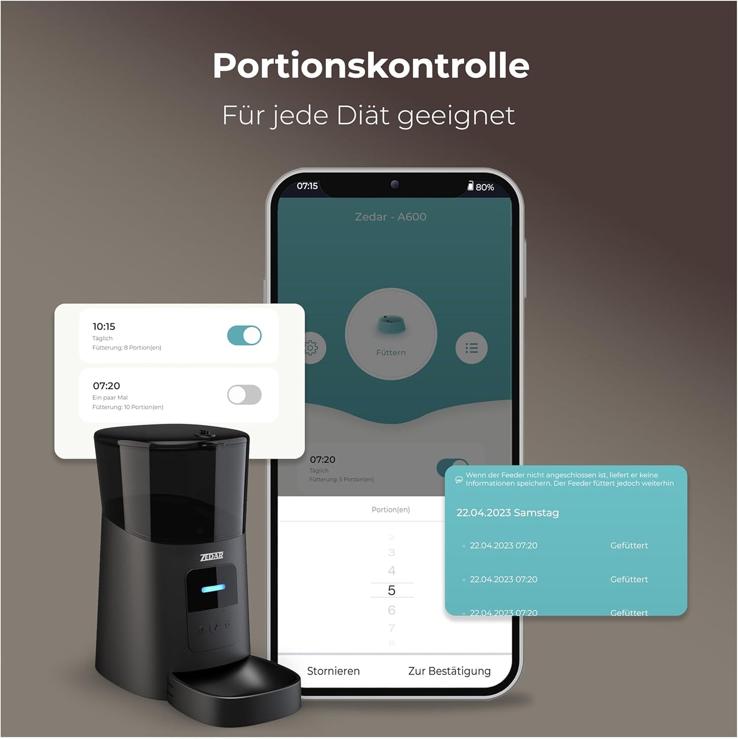 Futterautomat mit App-Steuerung