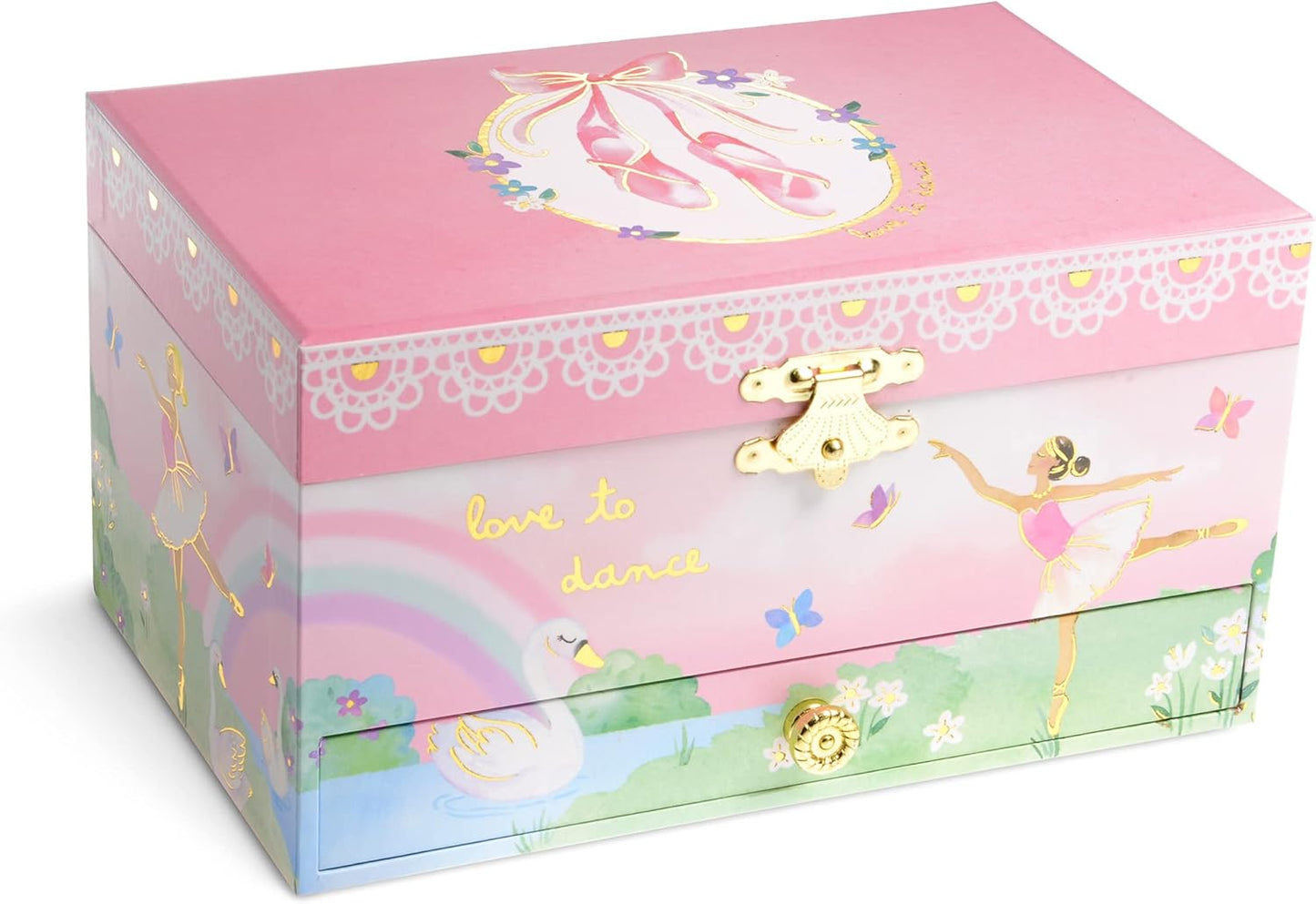 Spieluhr & Mädchenschmuck-Set Ballerina, Ballerina-Regenbogen