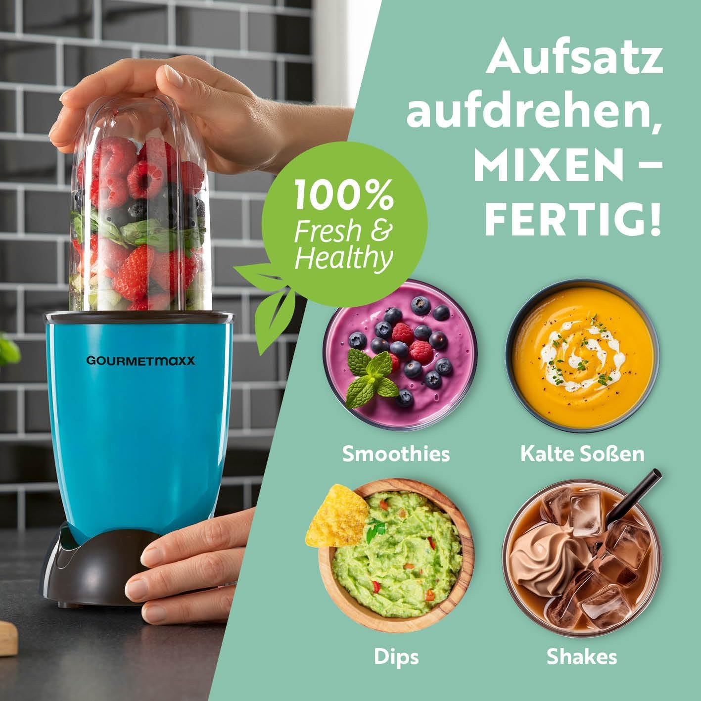 Standmixer Mr. Magic, Grün-schwarz | 400 W Power + | M-set