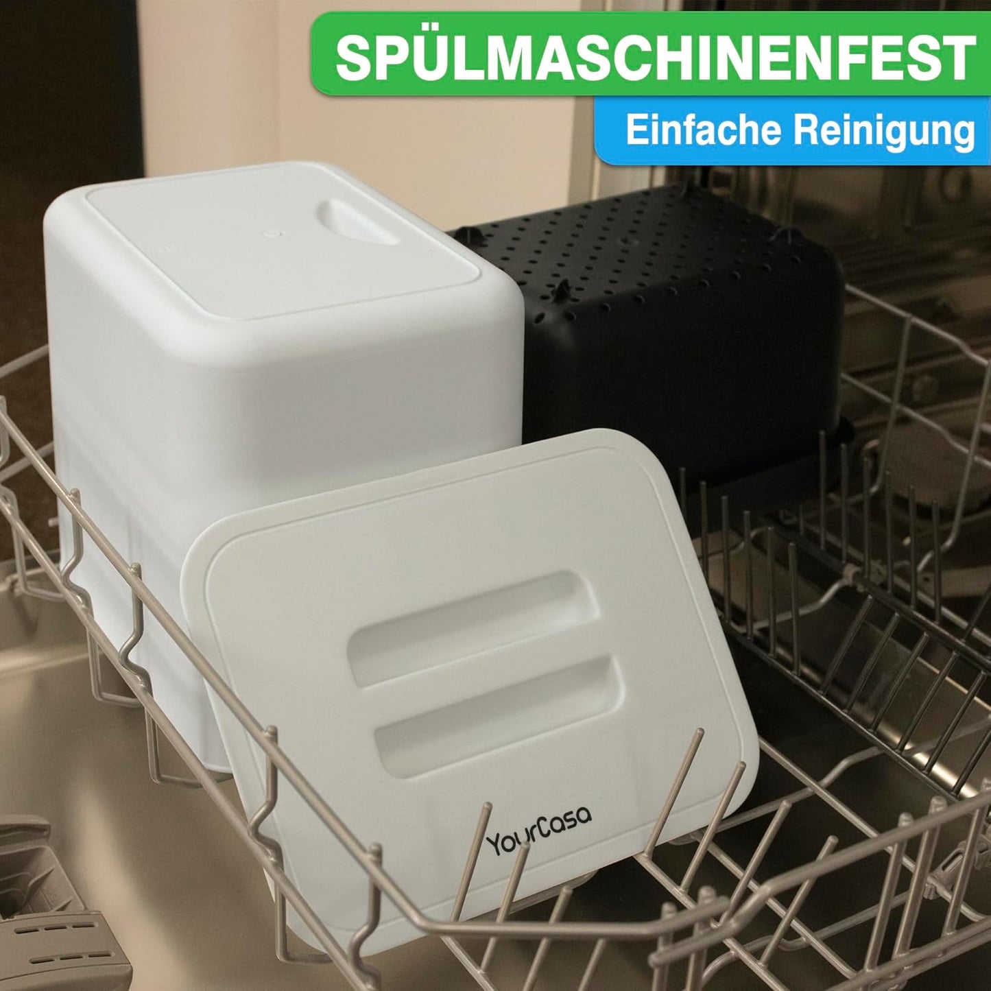 Komposteimer zum Einhängen mit Sieb, Weiss