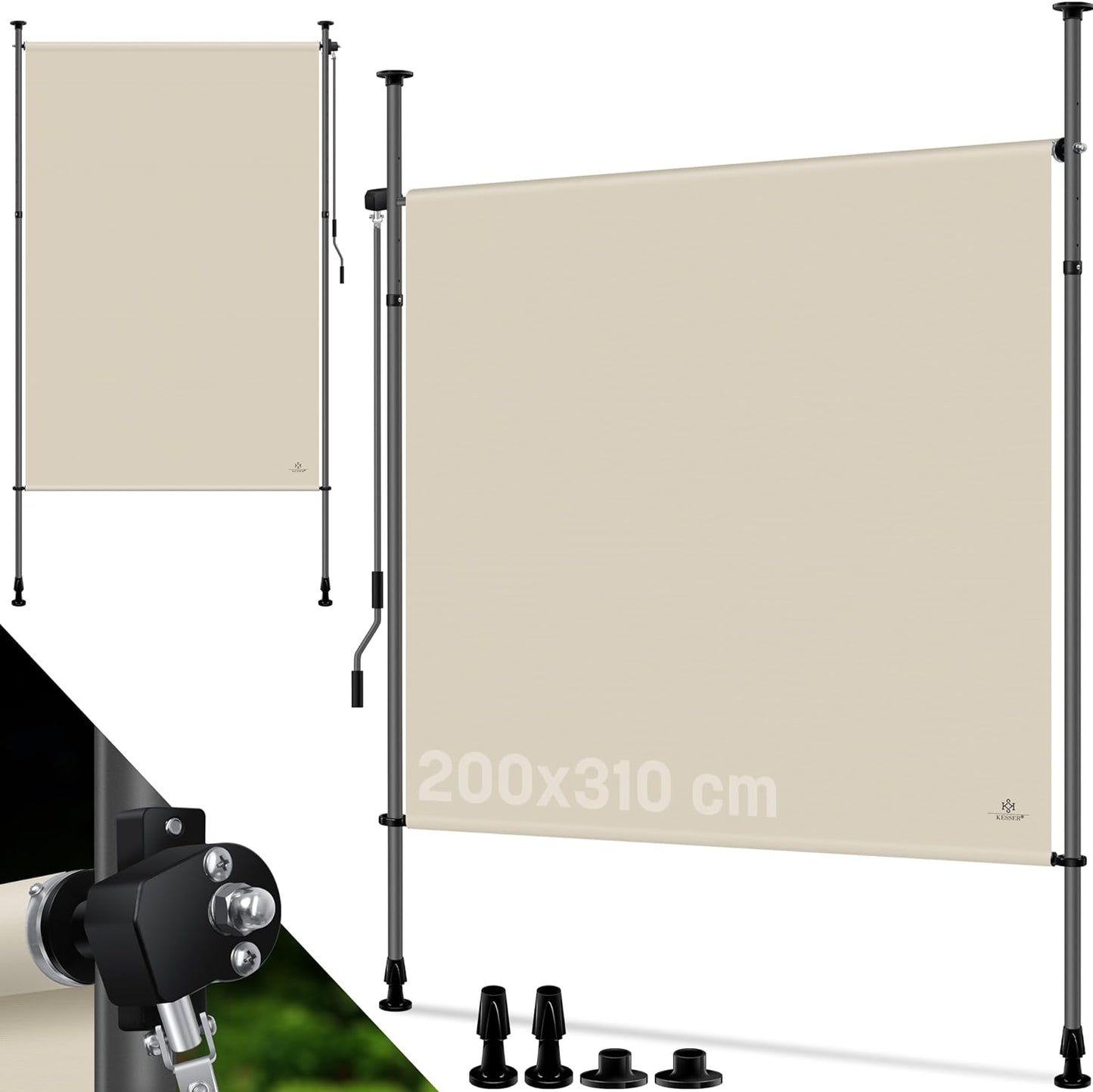Senkrechtmarkise P14380_mfn, 200 x 310 cm Beige