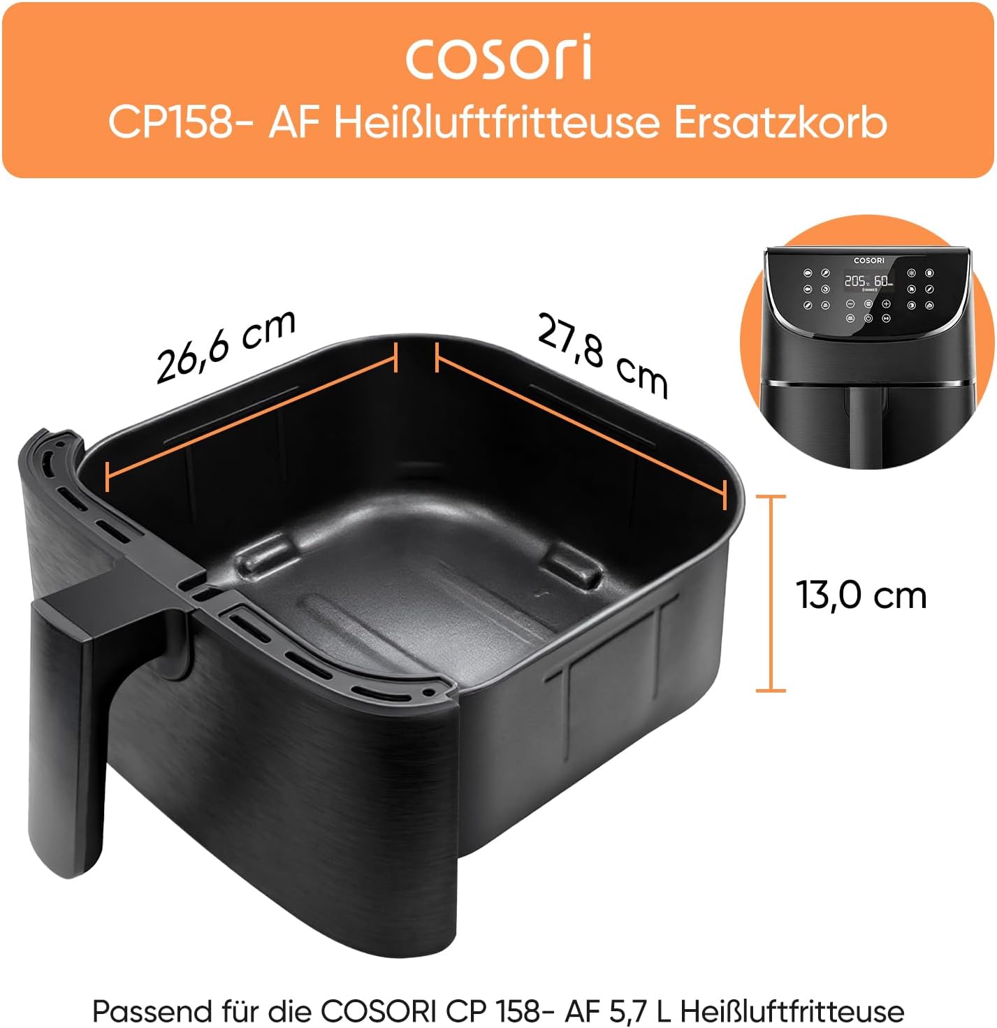 Ersatzkorb für Airfryer CP158, 5.5L Ersatzkorb für CP158