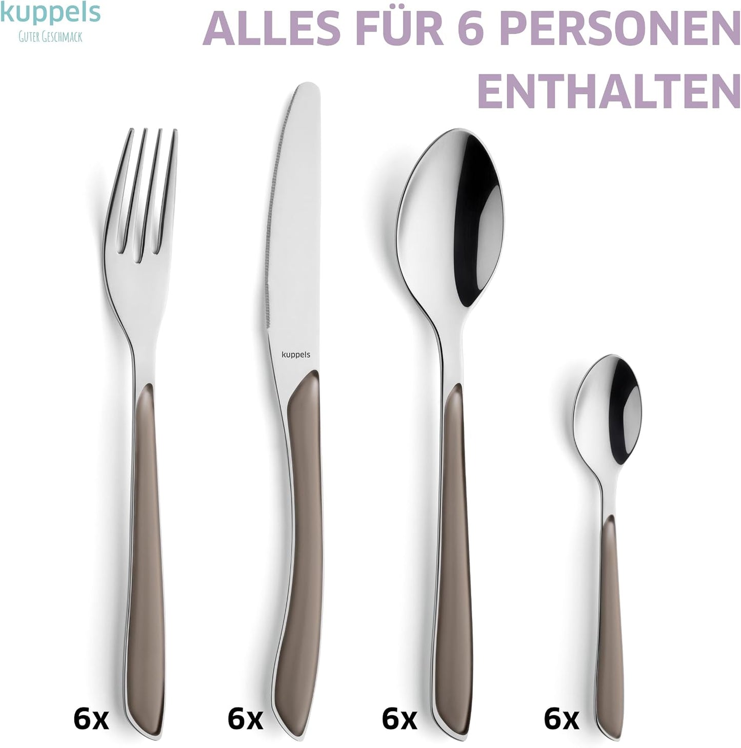 Prisma Besteck-Set, 24-teilig Kakao | 24-teilig