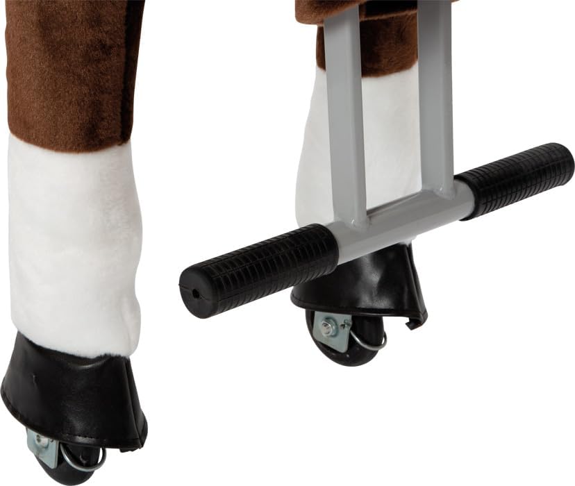 Reitpferd aus Plüsch auf Rollen, Reitpferd