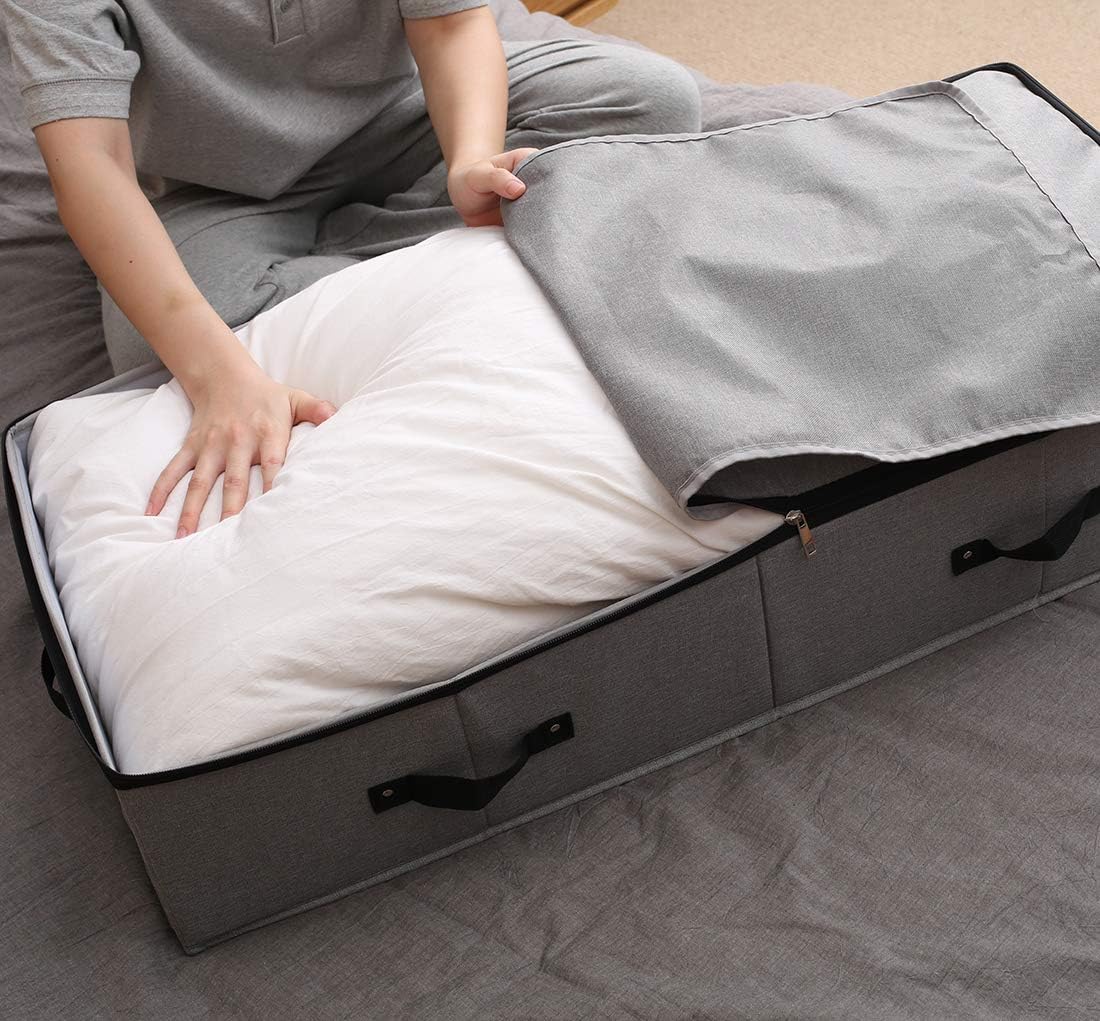 Unterbett-Aufbewahrungsbox, Dunkelgrau 90 x 42 x 18cm