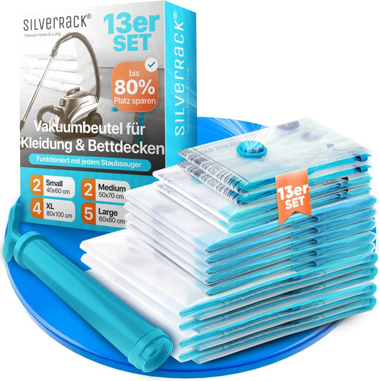 13-teiliges Vakuumbeutel-Set mit Handpumpe, 13 Beutel + 1 Pumpe