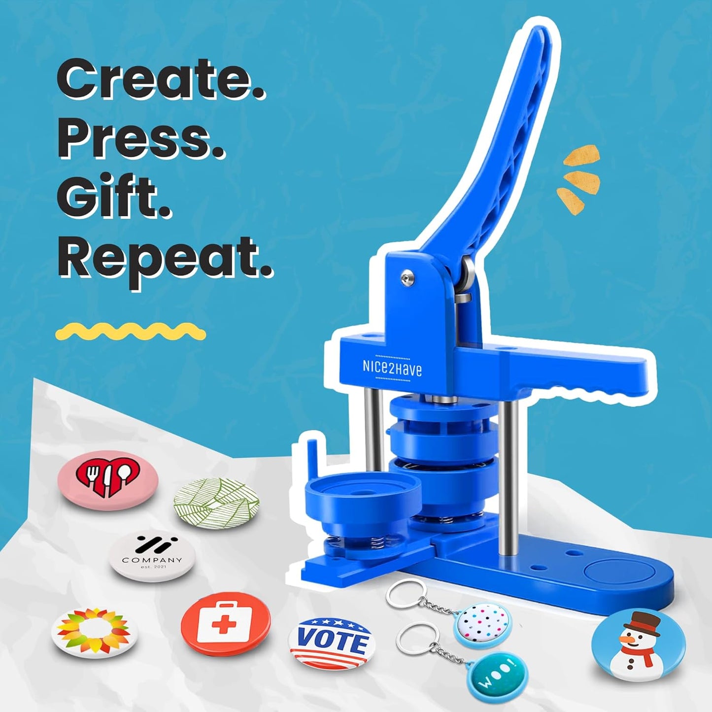 Buttonmaschine mit Zubehör, Blau - Multi Mold