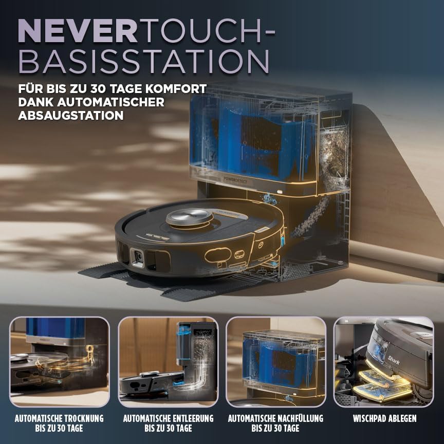 2-in-1 Saug- und Wischroboter RV2800YEEU mit 3D-Navigation, 2 Bürsten / Anti-Micro Pads – Ohne Auto-Entleerung Schwarz
