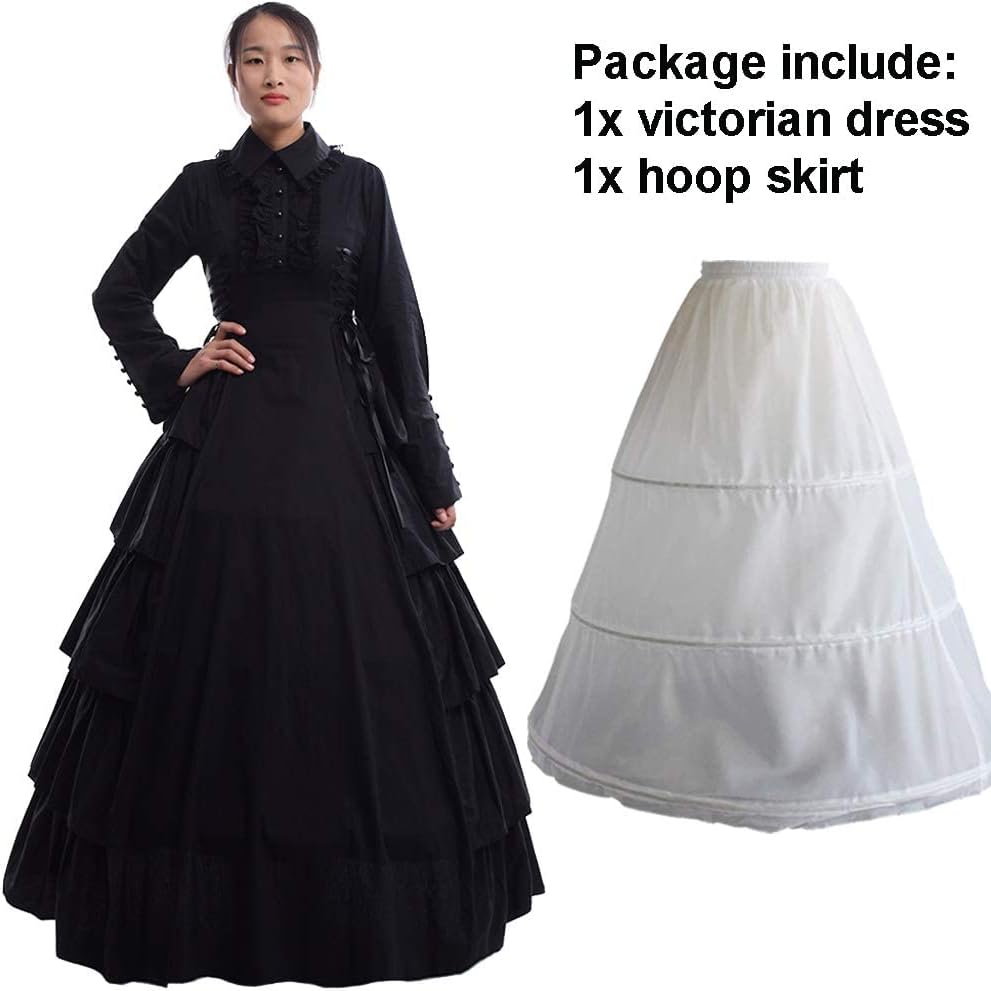 Viktorianisches Gothic-Renaissance-Kleid, XXL