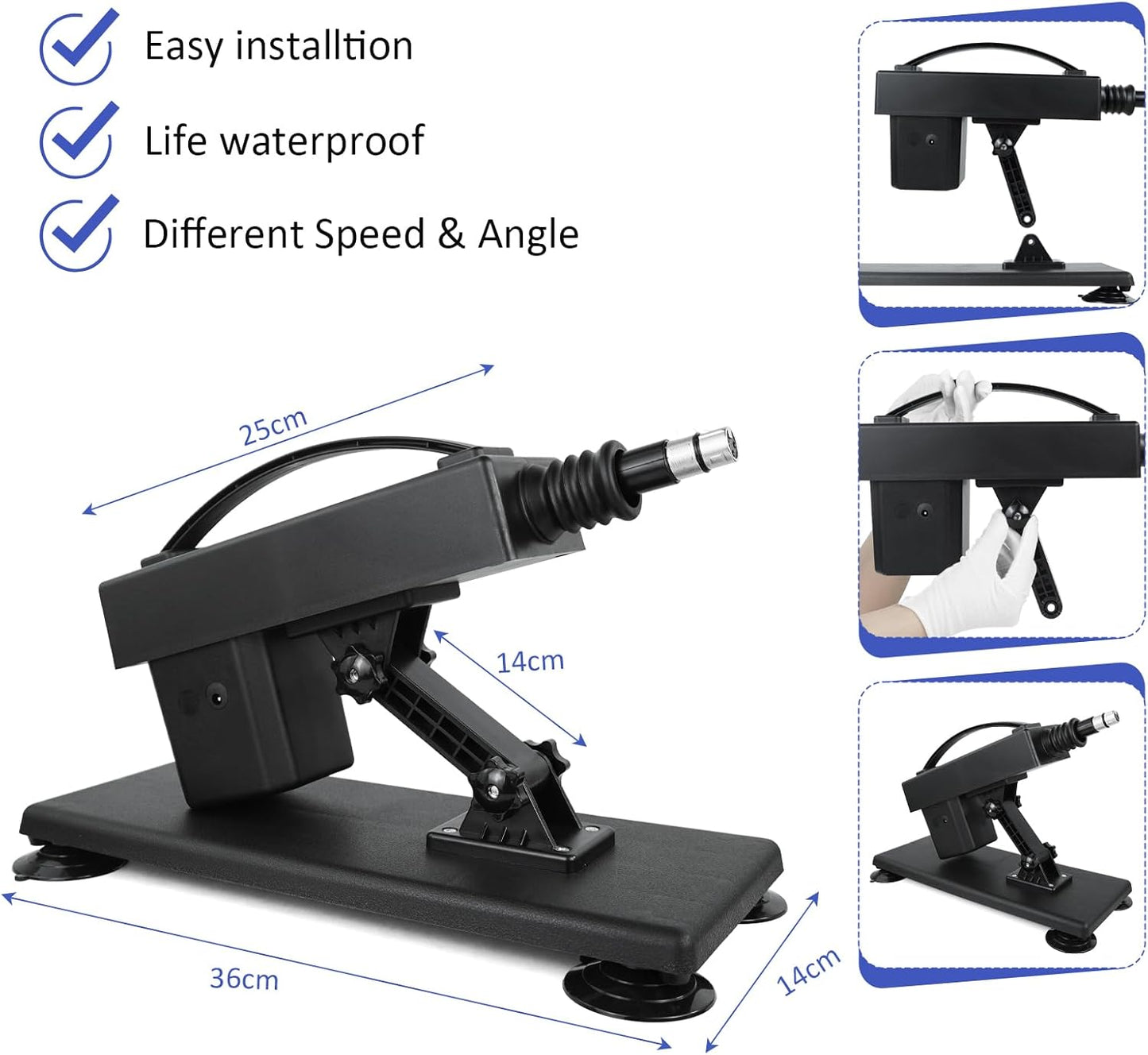 Sexmaschine mit Stossfunktion für Frauen, Deepblack