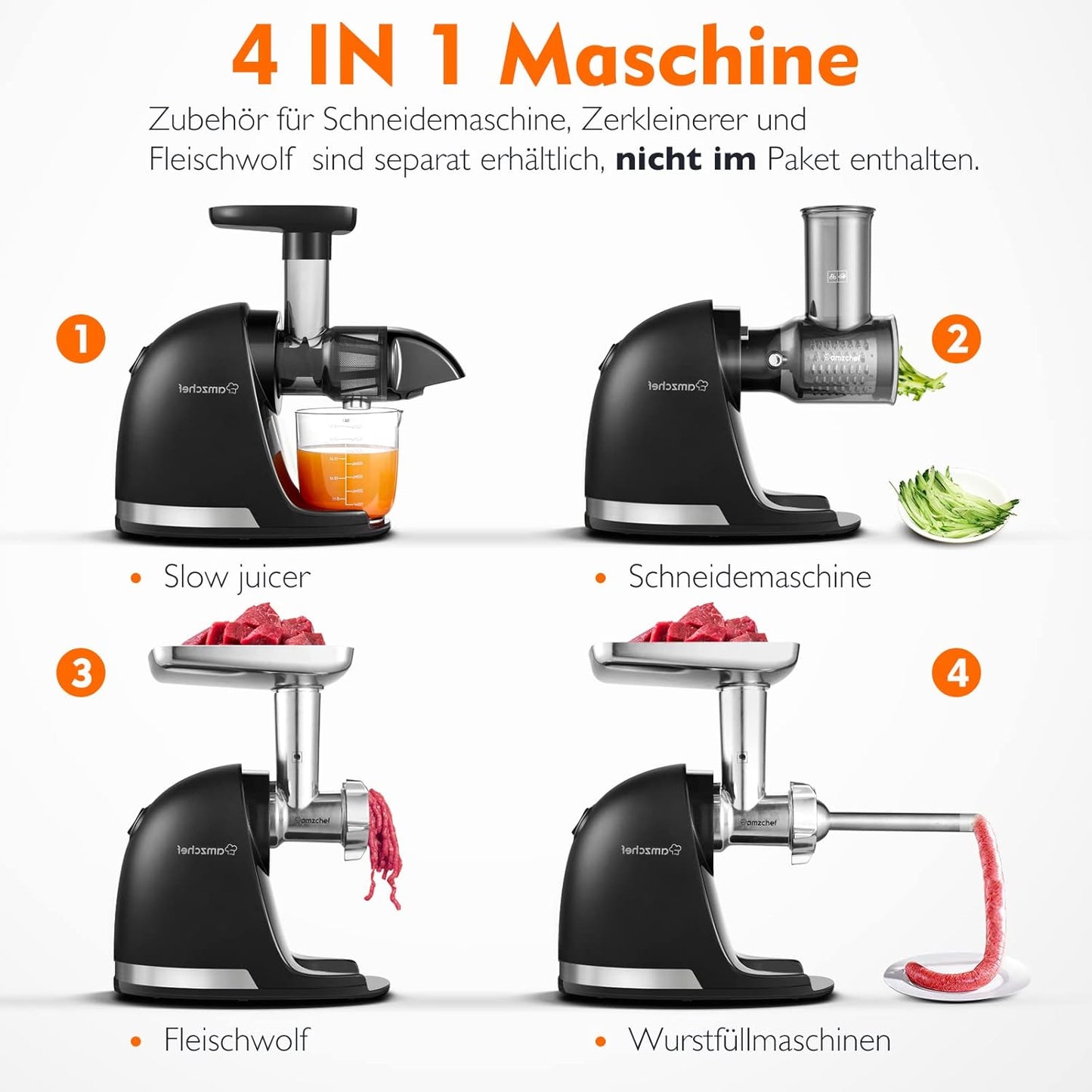 Slow Juicer, Mattschwarz|Medium
