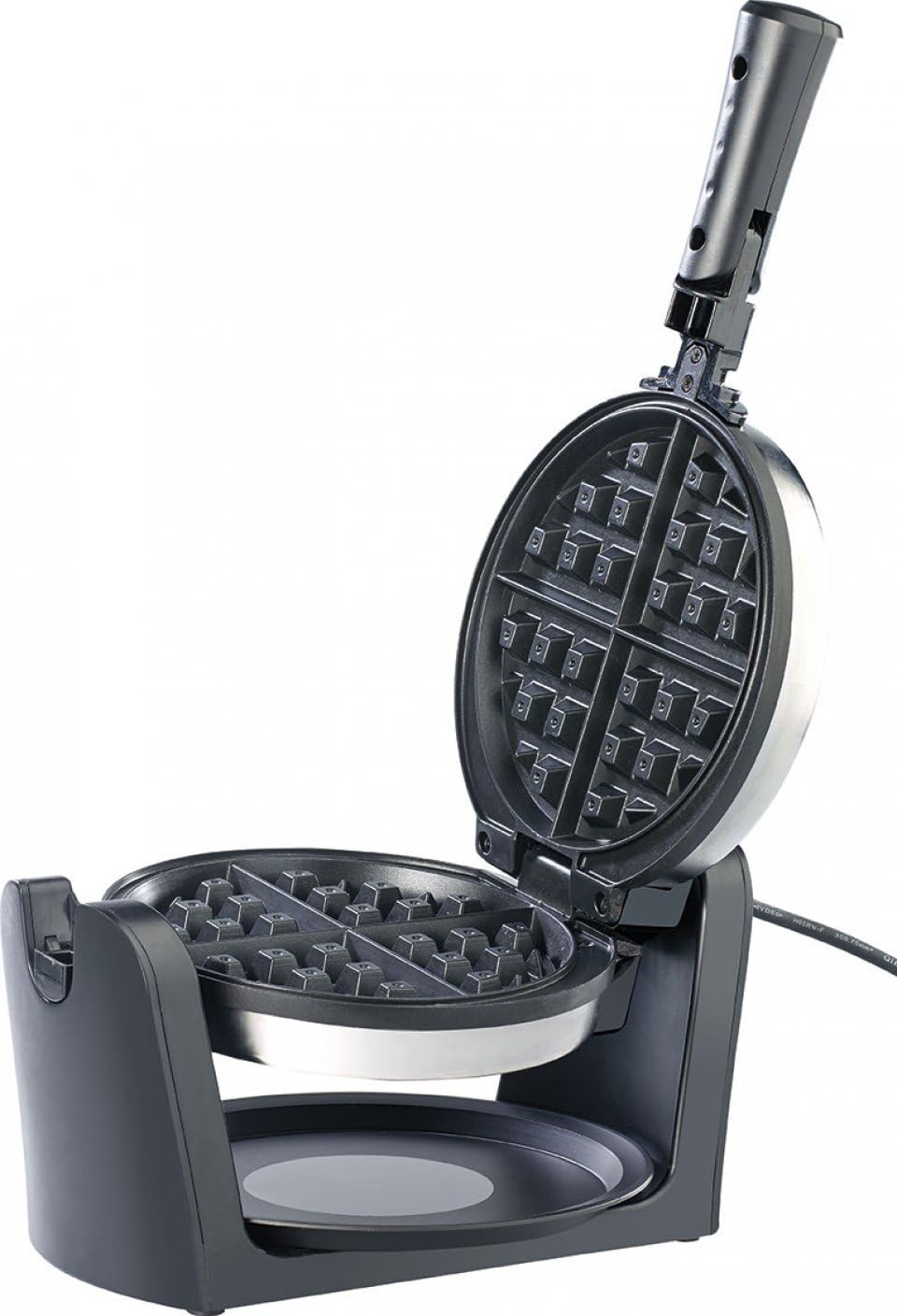 Drehbares Waffeleisen für Belgische Waffeln, Silber