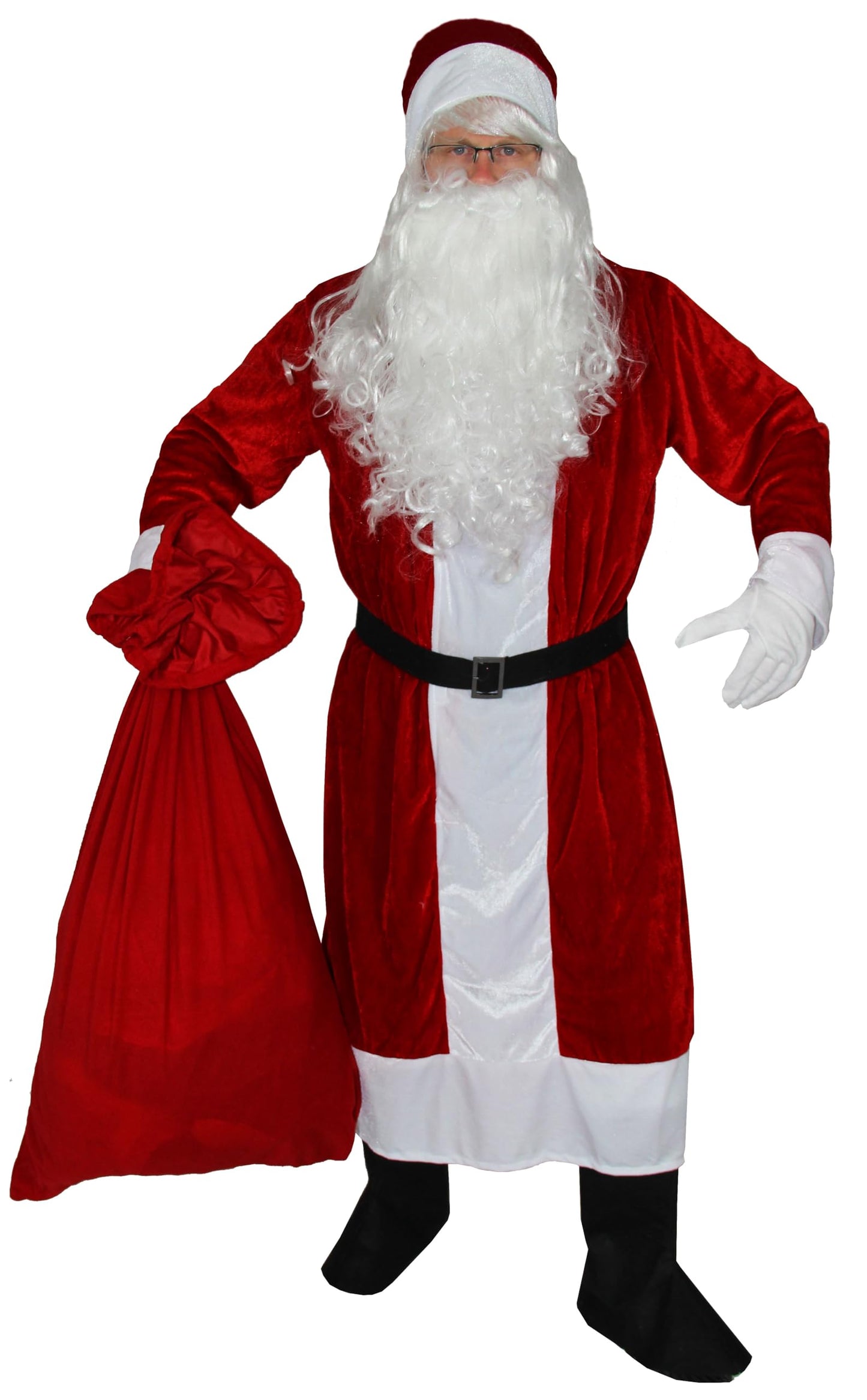 Weihnachtsmann Kostüm-Set, M-L Dunkelrot