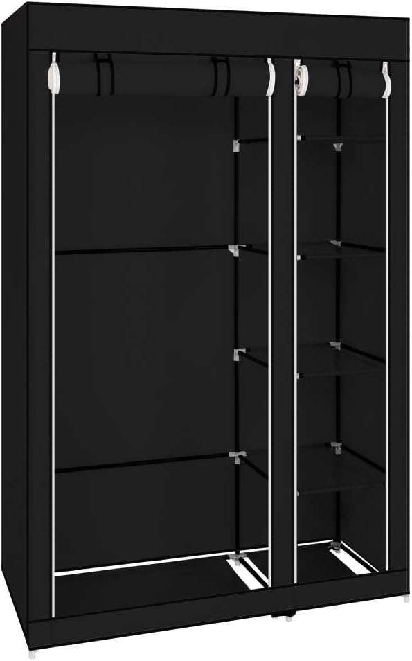 Stoff-Kleiderschrank, 110 x 45 x 175 cm Schwarz